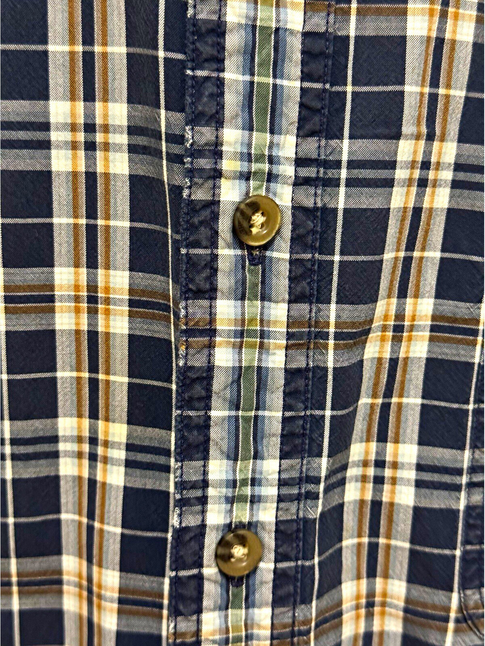 Carhartt Men’s XL Tall Plaid Short Sleeve Shirt Blue Brown 100% Cotton Workwear